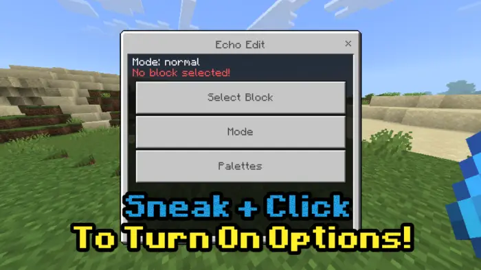 Echo Edit menu with SneakClick instructions