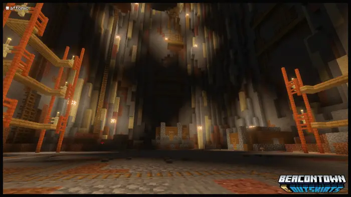 ALT Underground quarry with scaffolding and lights