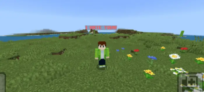 Chat bubble with text above player avatar