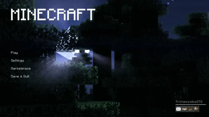 Customizable menu with pixelated forest background