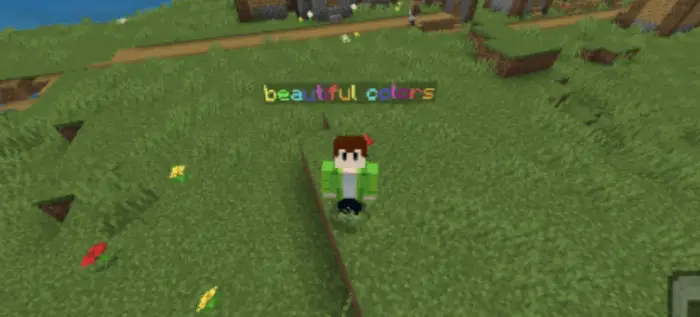 Player with rainbow speech bubble text