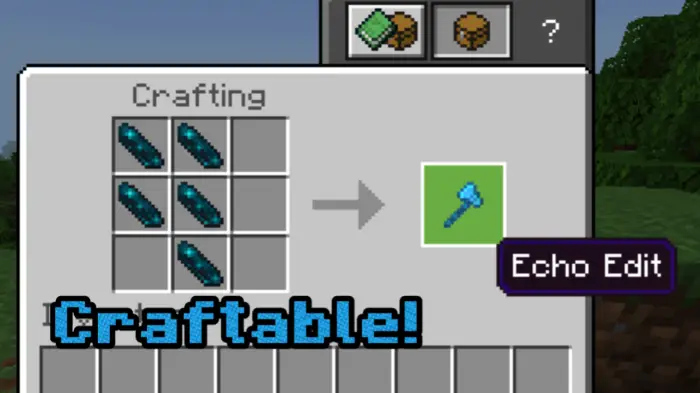 Crafting recipe for Echo Edit tool shown.