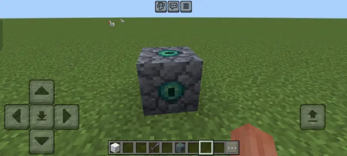 Stone block with embedded teleport gems