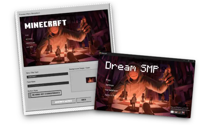 Custom menu editor with chess artwork