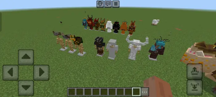 Dragon rider armor sets displayed on stands