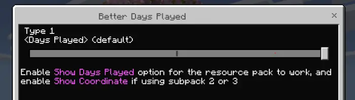 Slider to customize days played display