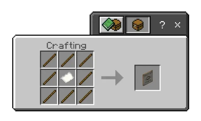 Crafting recipe for a custom painting item
