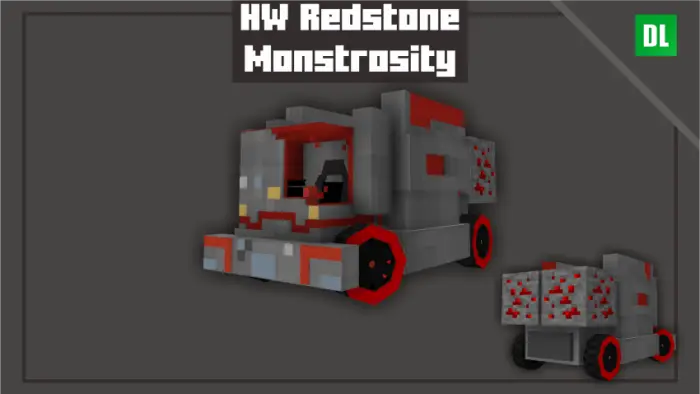 Blocky redstone-themed toy car design