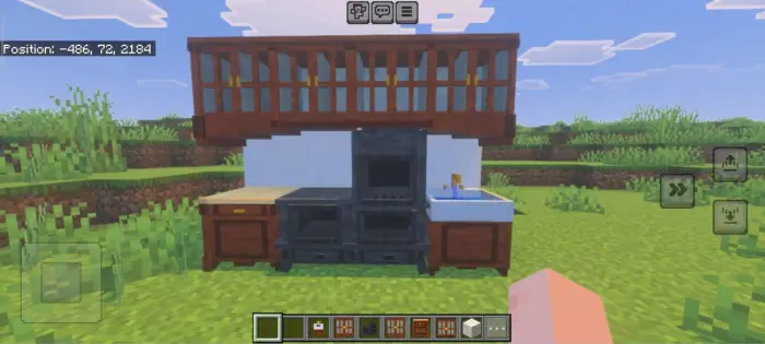 Kitchen furniture set with cabinets outdoors