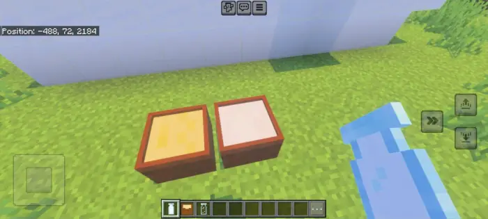 Two square containers with different contents.