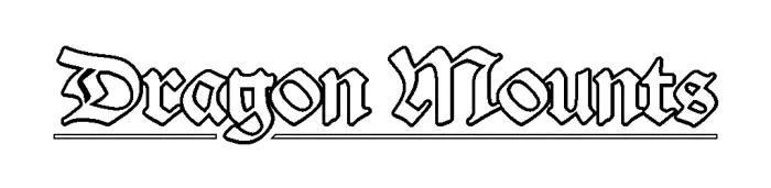 Dragon Mounts mod title in gothic font