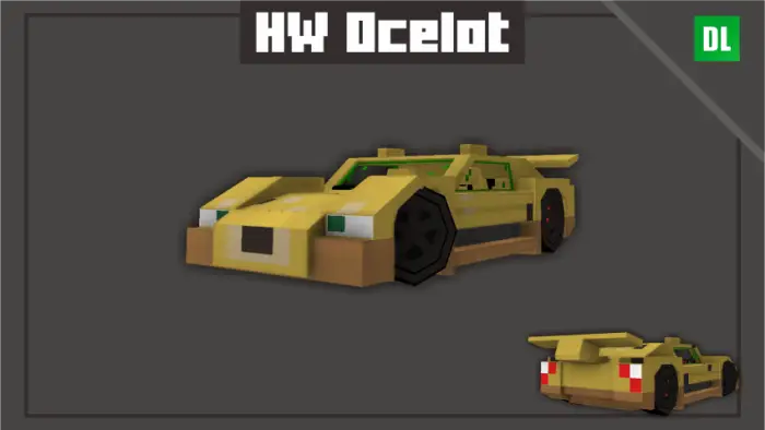 Blocky yellow car inspired by an ocelot