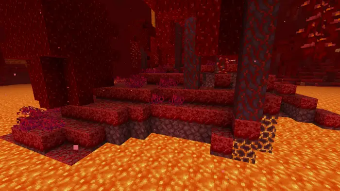 Nether terrain with smooth block transitions