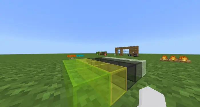 Clear glass blocks and simplified textures