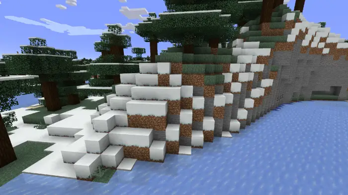 Snowy hillside with smoother grass textures