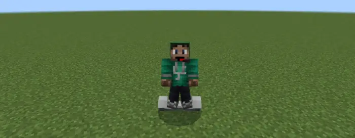 Player riding a hoverboard on grass