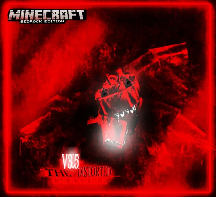 Distorted crocodile mod creature in red glow