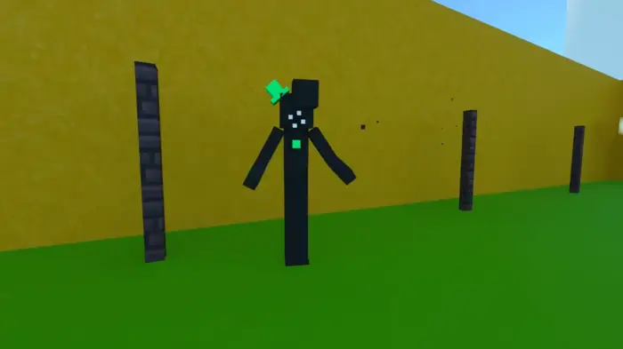 Blocky, eerie creature in daycare yard