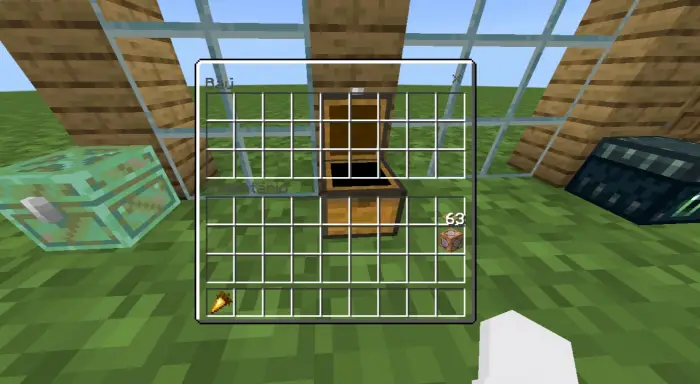 Open chest with clear glass and UI grid