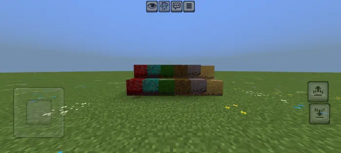 Two rows of colorful floral grass blocks