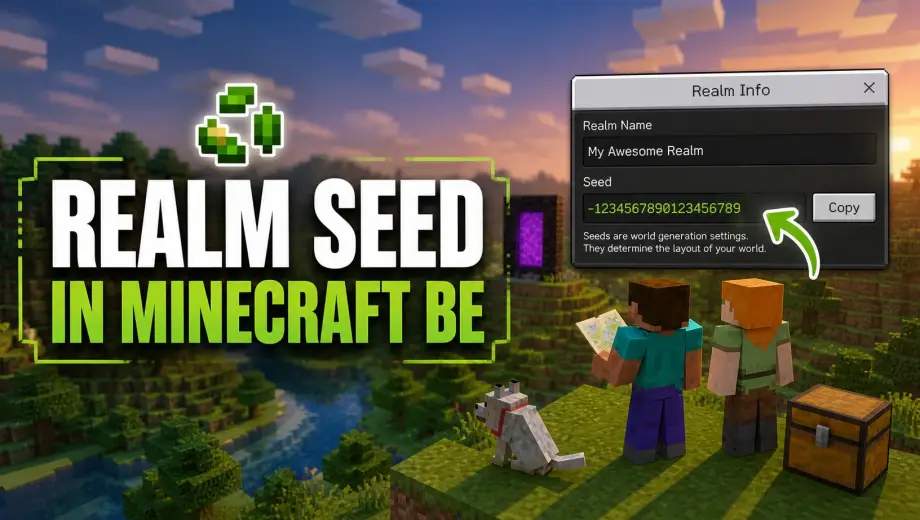 Thumbnail: How to Find the Seed of a Realm in Minecraft Bedrock