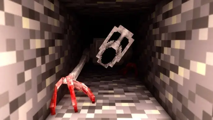 Creepy stalker mob lurking in a tunnel