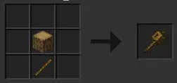 Crafting recipe for a wooden mace