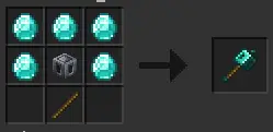 Crafting recipe for a diamond mace shown.