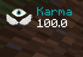 Karma score and eye icon on game HUD