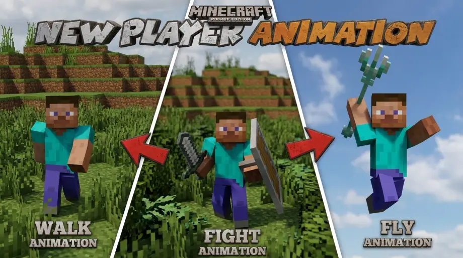 Thumbnail: New Player Animation Addon (26.x, 1.21) – Realistic Movement Mod