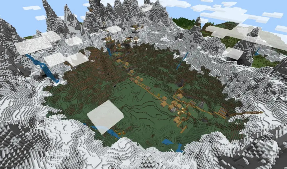 Thumbnail: Mountain Valley with Two Villages Seed
