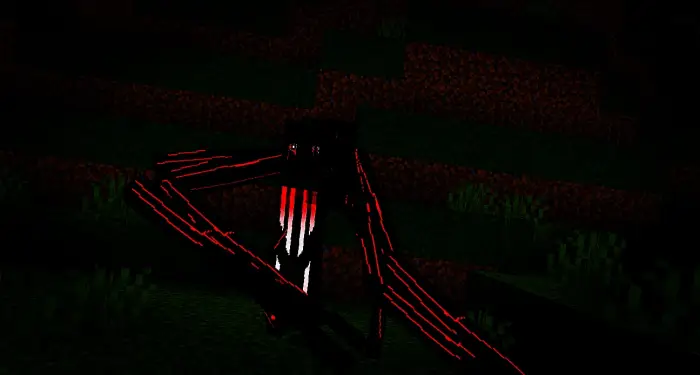 Hostile black creature with glowing red lines