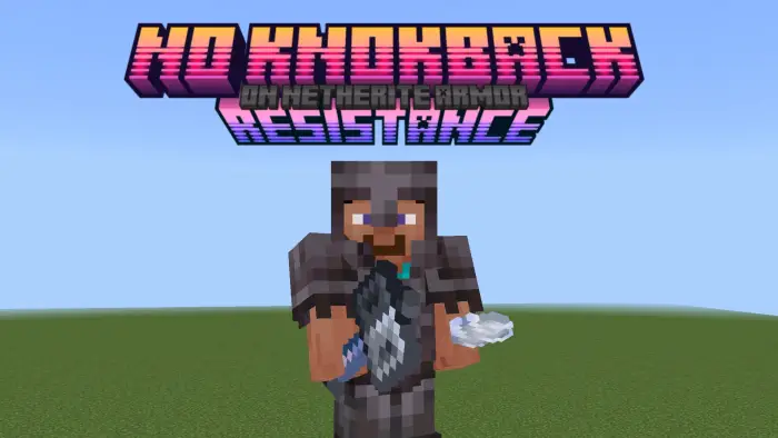 Player in dark armor under bold mod title