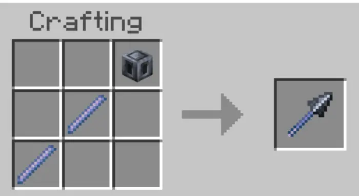 Crafting recipe for Core Spear weapon.