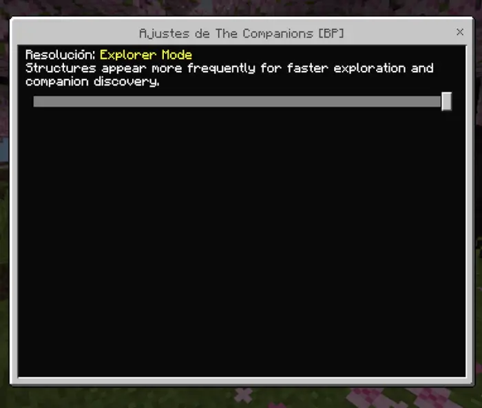 Explorer Mode settings for companion mod
