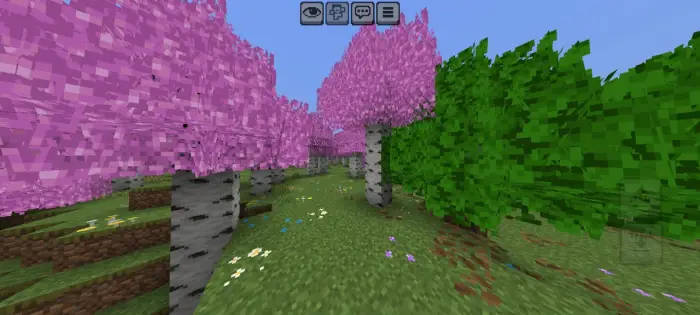 Bushy pink and green floral birch leaves