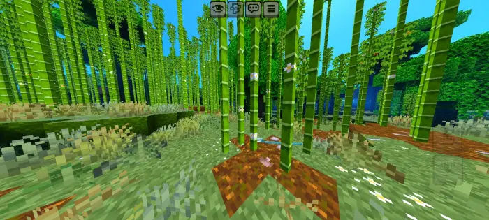 Bamboo forest with subtle floral accents