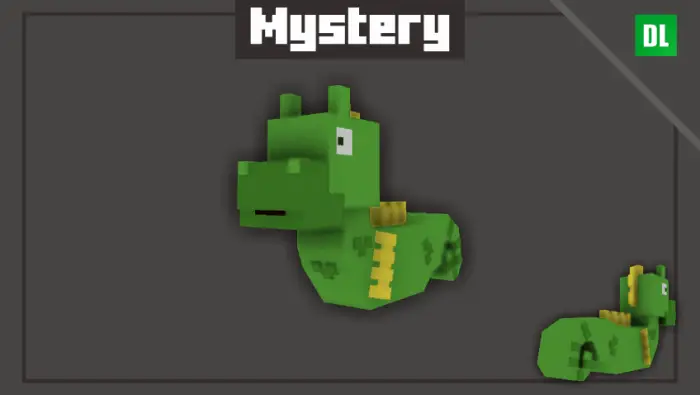 Blocky green seahorse character model