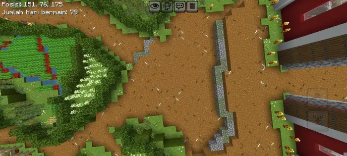 Overhead view of textured floral grass paths