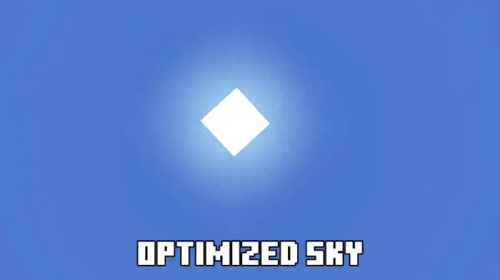 Minimalist blue sky with blocky sun.