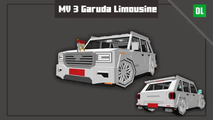 Boxy white Garuda limousine render