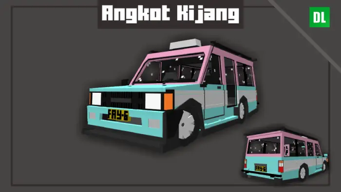 Boxy pastel angkot minibus digital render