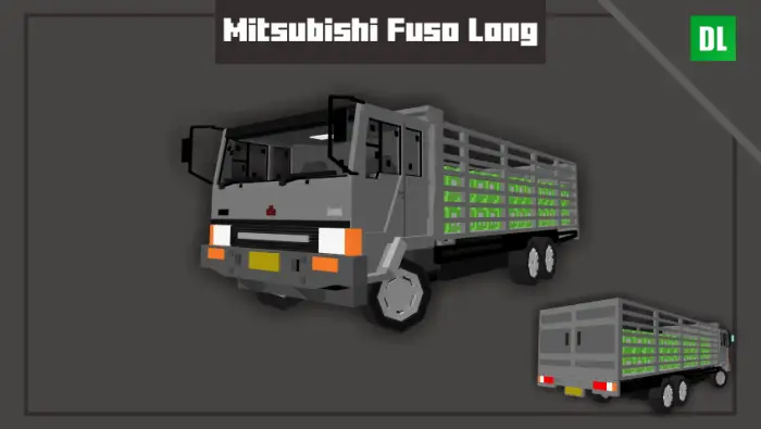 Blocky grey Mitsubishi Fuso Long truck model