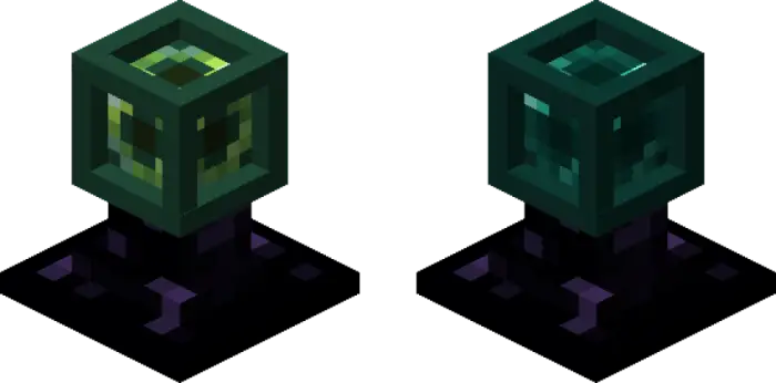 Two glowing item collector blocks