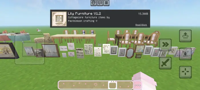 Cottagecore furniture and decor display