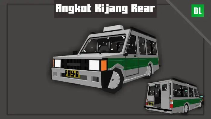 Blocky green and white Indonesian minivan