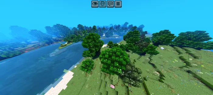 Lush trees with floral leaf textures
