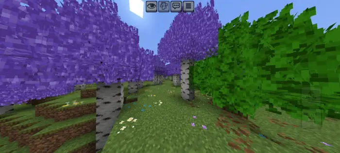 Bushy purple and green leaf textures