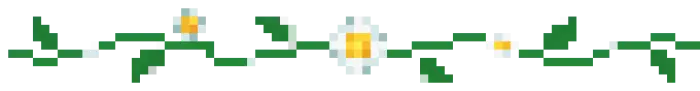 Pixel art daisy flower border design