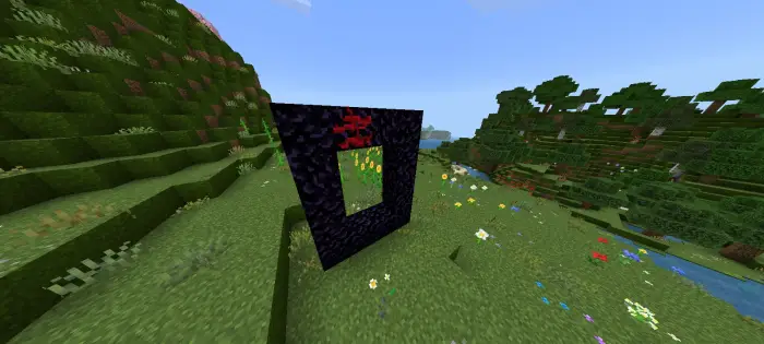 ALT text Floral grass with obsidian portal frame